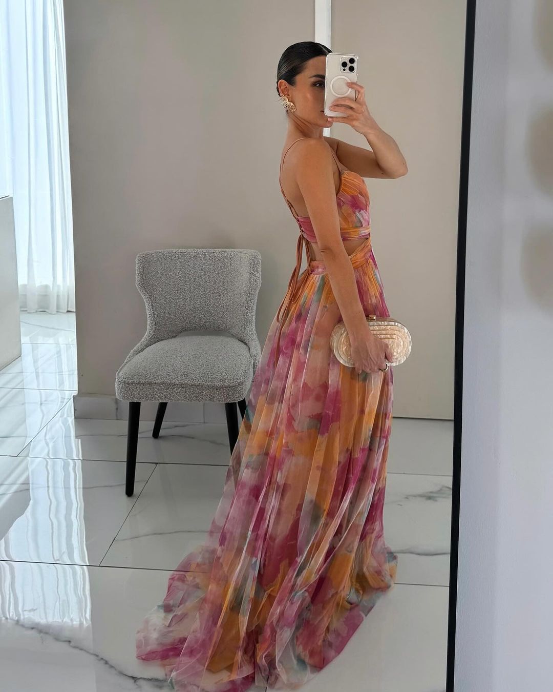 Giselle - Encantador vestido maxi con estampado floral