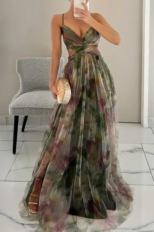 Giselle - Encantador vestido maxi con estampado floral