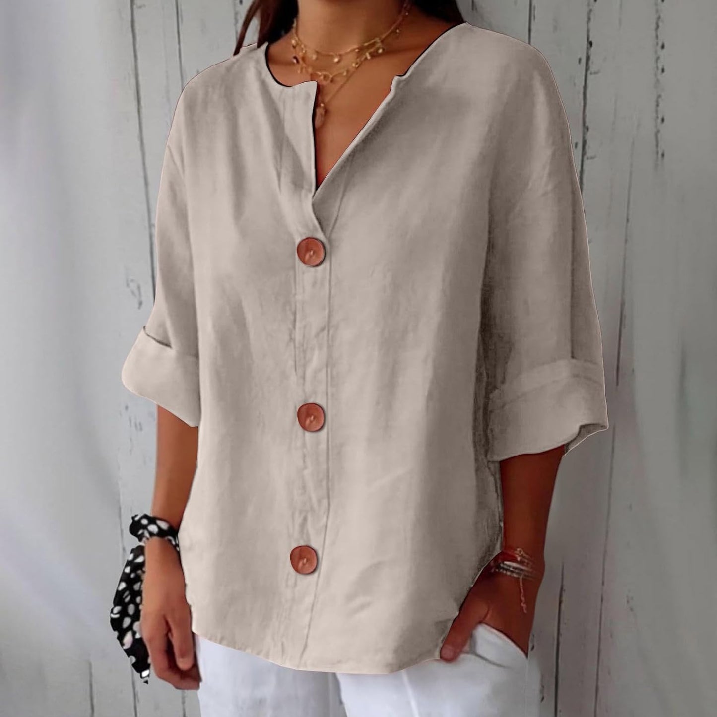 BEATRIZ | Blusa de lino relajada - elegancia atemporal