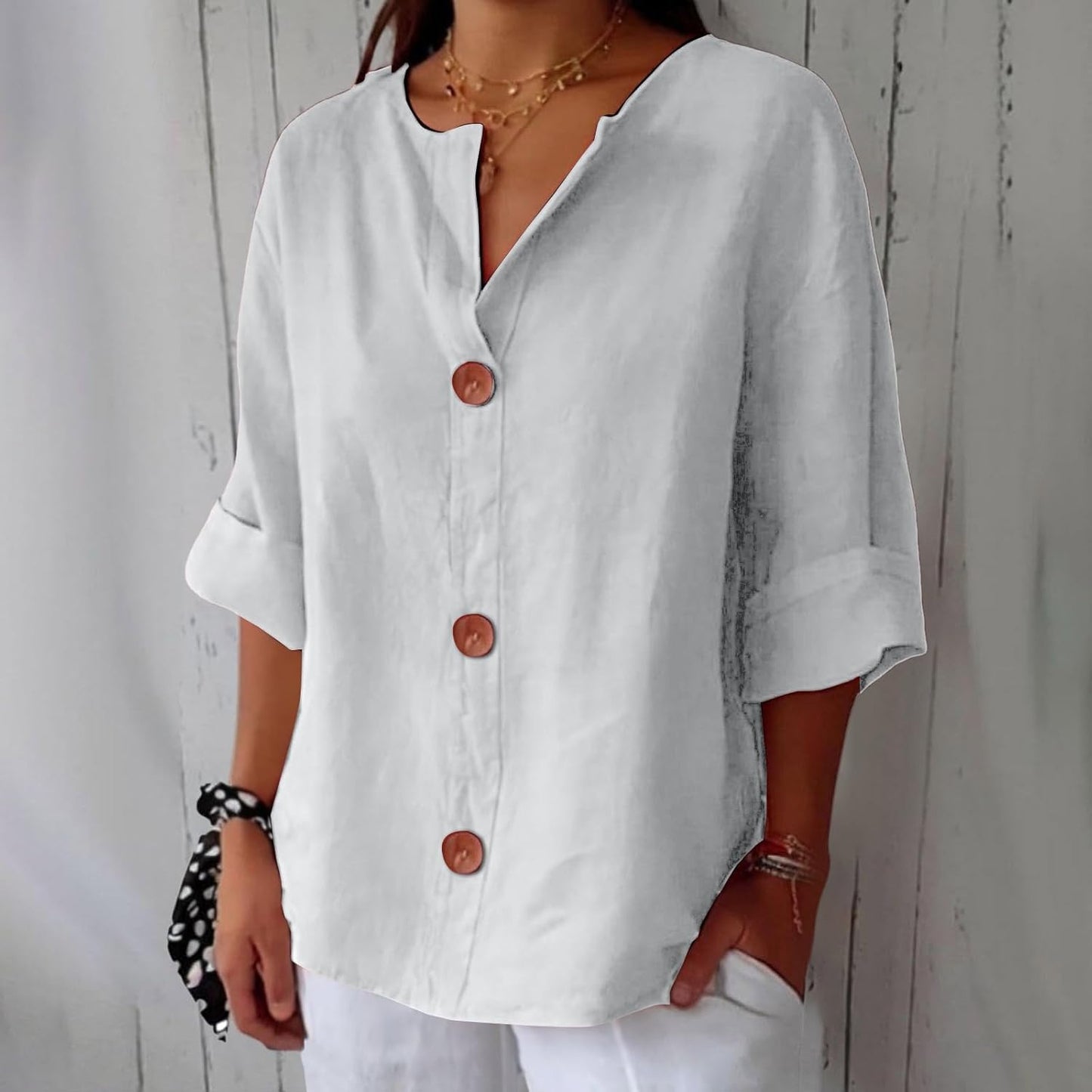 BEATRIZ | Blusa de lino relajada - elegancia atemporal