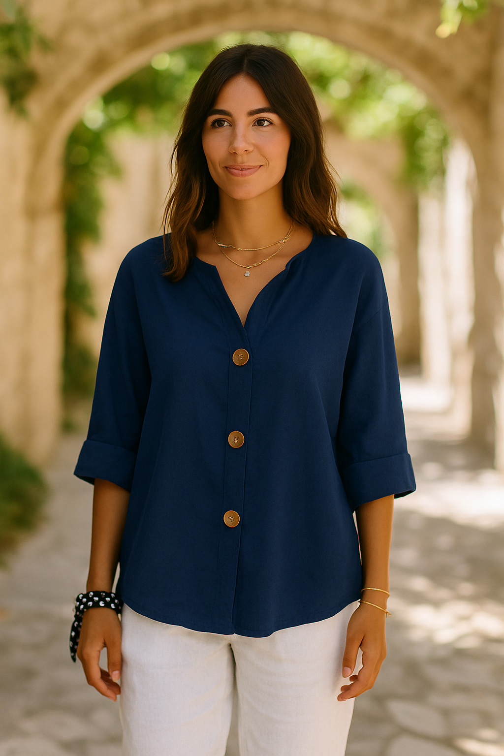 BEATRIZ | Blusa de lino relajada - elegancia atemporal