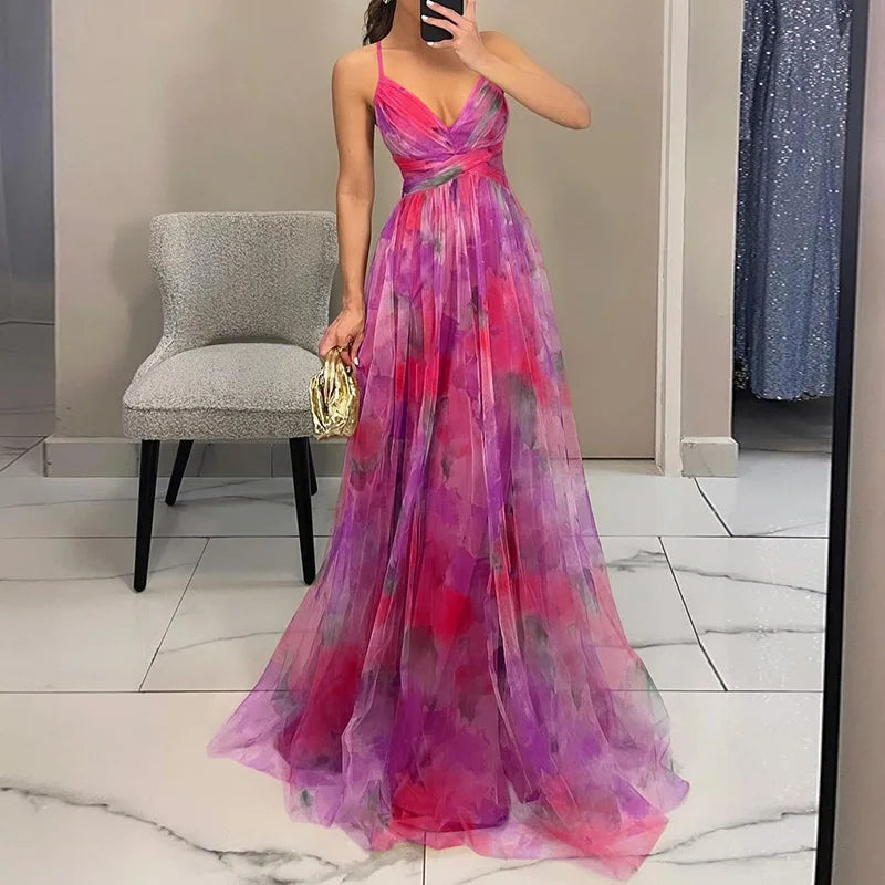 Giselle - Encantador vestido maxi con estampado floral