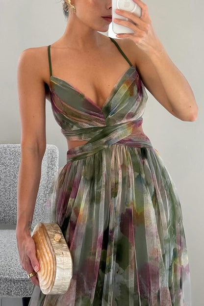 Giselle - Encantador vestido maxi con estampado floral