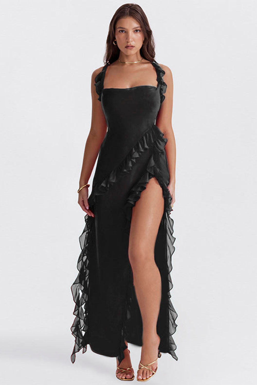Arielle™ | Vestido maxi Arielle con volantes