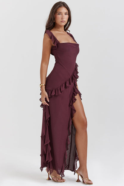 Arielle™ | Vestido maxi Arielle con volantes