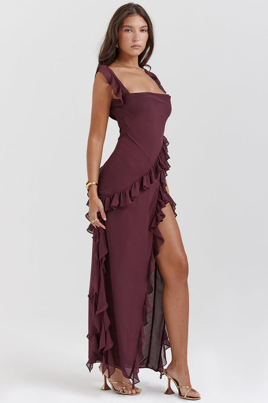 Arielle™ | Vestido maxi Arielle con volantes