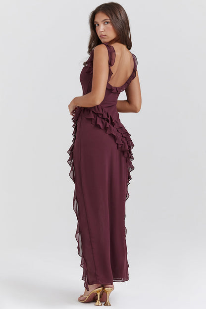 Arielle™ | Vestido maxi Arielle con volantes