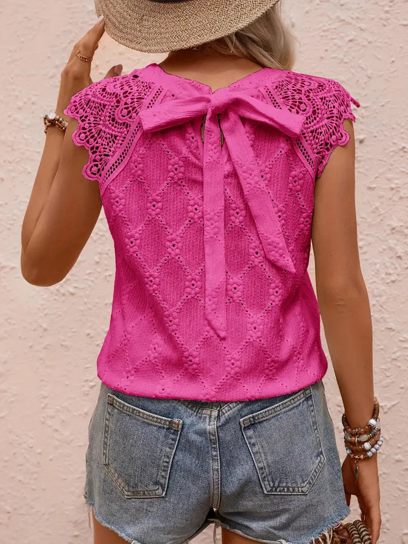 Top Isabella – Con Lazo Elegante y Detalles de Ojal 🎀