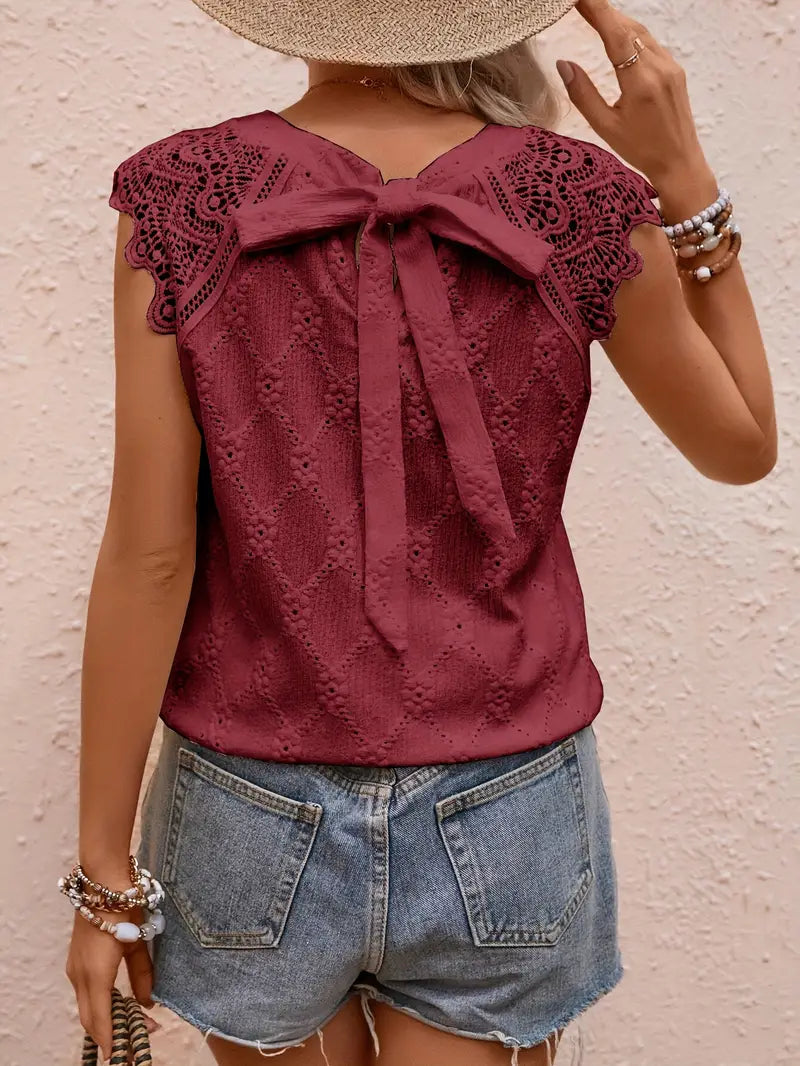 Top Isabella – Con Lazo Elegante y Detalles de Ojal 🎀