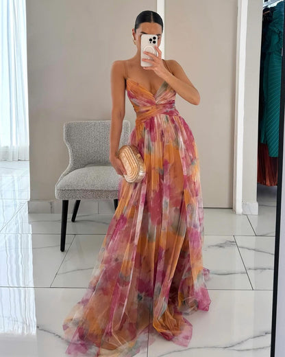 Giselle - Encantador vestido maxi con estampado floral