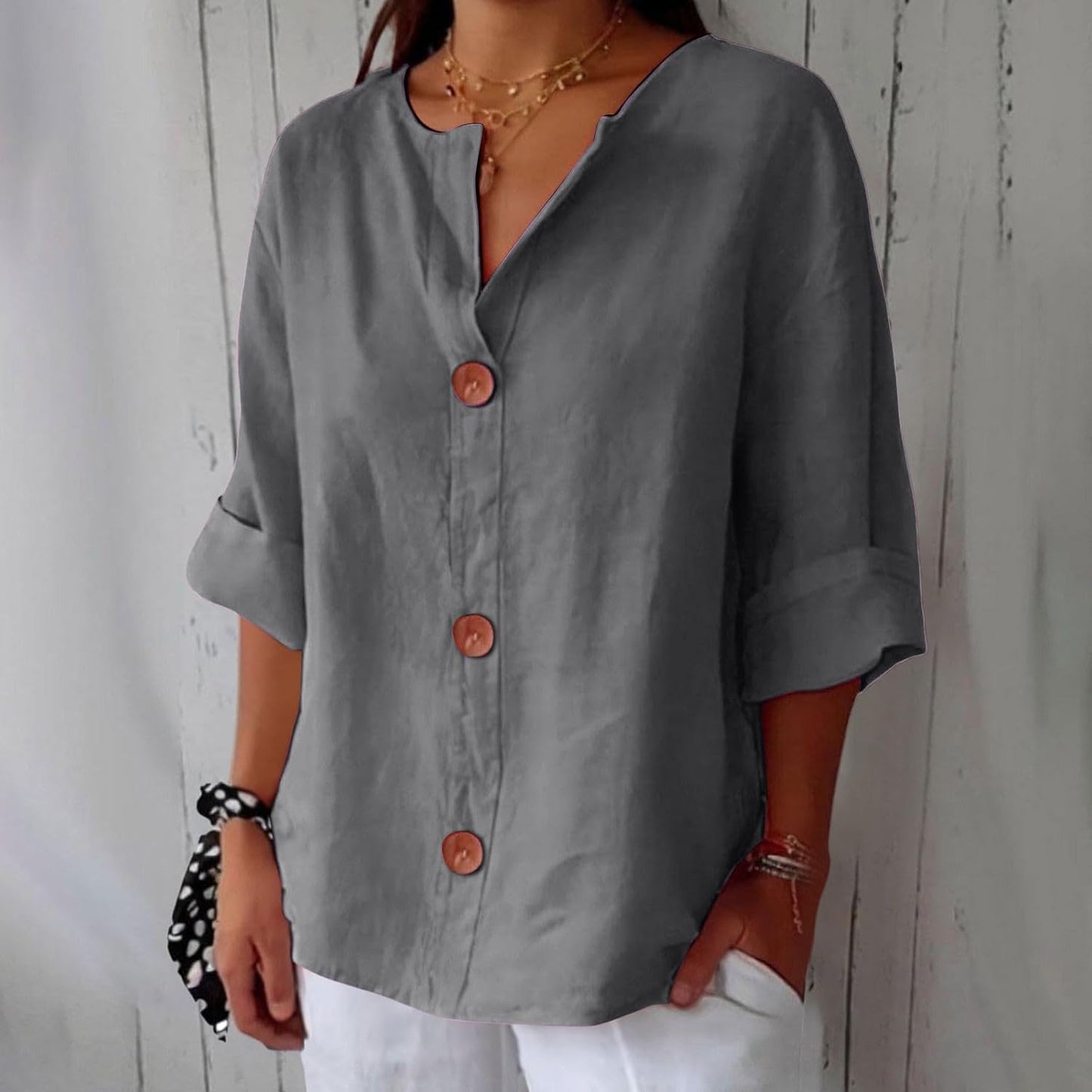 BEATRIZ | Blusa de lino relajada - elegancia atemporal