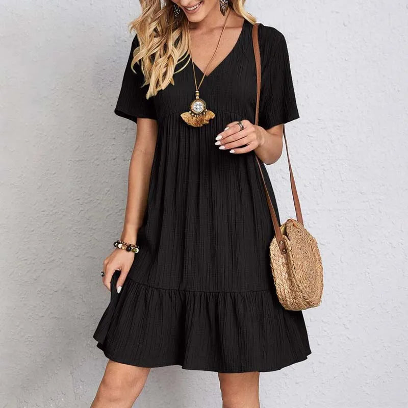 Carmen – Vestido de Verano Ligero con Volante en el Bajo