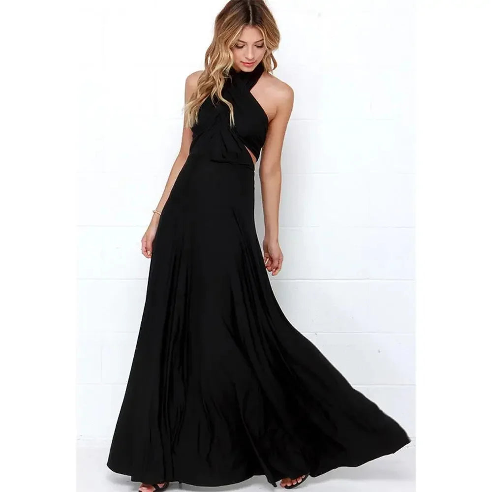 Vestido Largo Rojo Convertible Mujer – Sexy, Boho y Multiusos