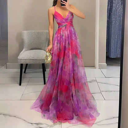 Giselle - Encantador vestido maxi con estampado floral