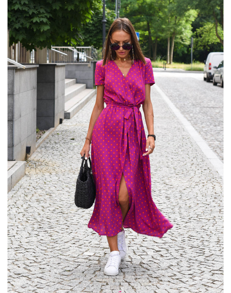 Alina – Vestido Midi Cruzado con Estampado Floral