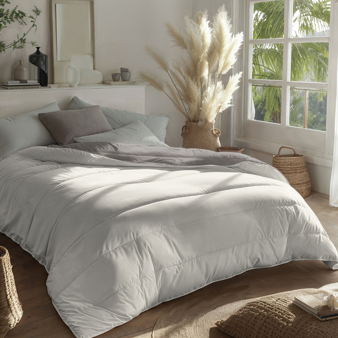 MJR Edredones - Royalbed Gris Tierno y Crema