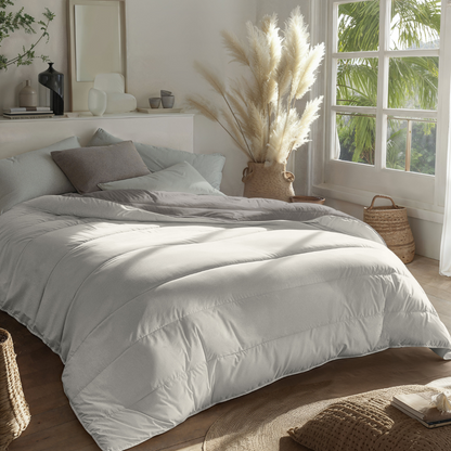 MJR Edredones - Royalbed Gris Tierno y Crema