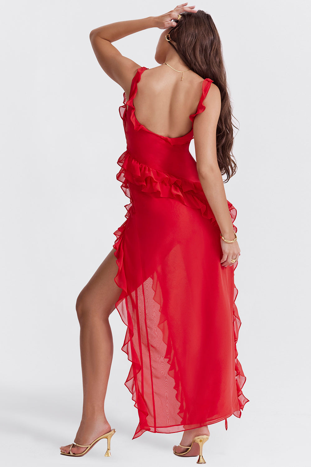 Arielle™ | Vestido maxi Arielle con volantes
