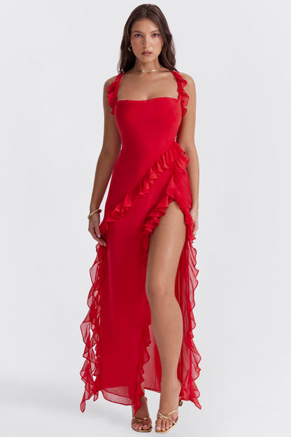 Arielle™ | Vestido maxi Arielle con volantes
