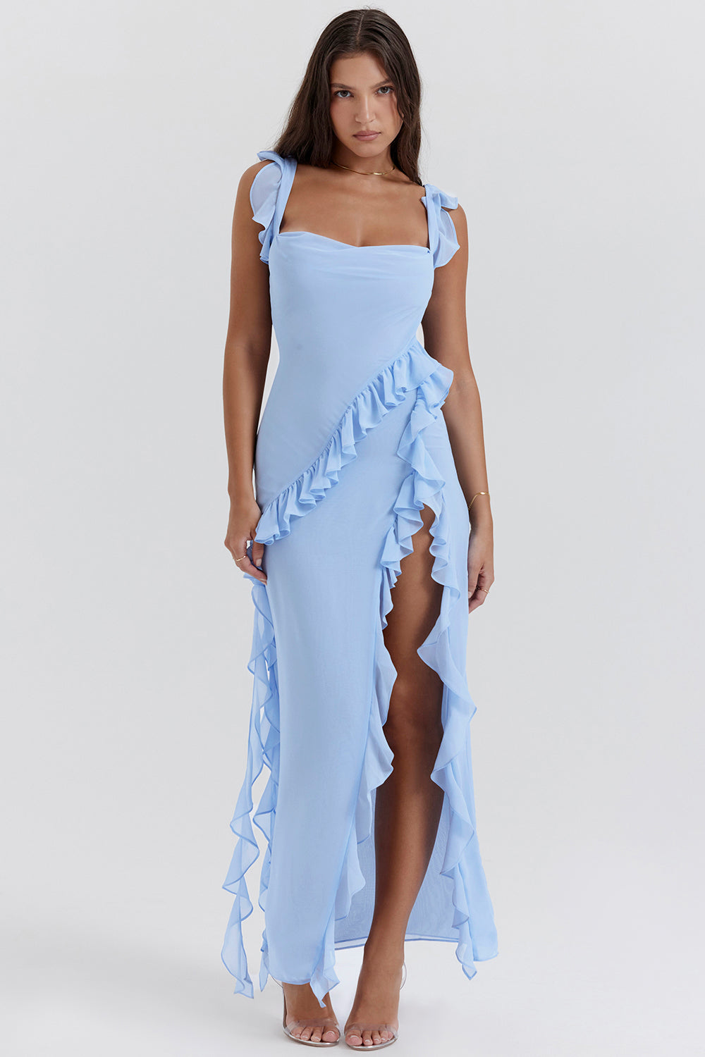 Arielle™ | Vestido maxi Arielle con volantes