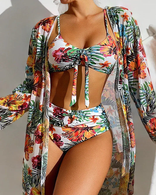 Samoa – Bikini Tropical con Kimono a Juego