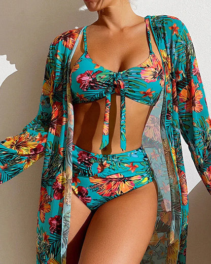 Samoa – Bikini Tropical con Kimono a Juego