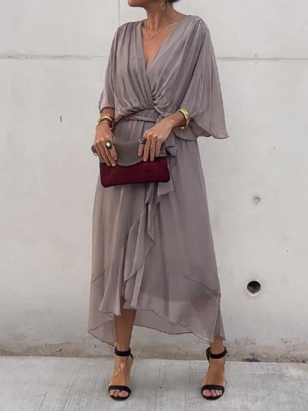 Vestido Bella — Gasa, Elegancia y Escote en V